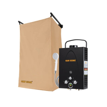 SAN HIMA Camping Shower with 8L Gas Hot Water Heater (Black)