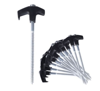 20Pcs Tent Pegs Heavy Duty Screw Steel In Ground