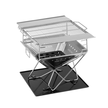 SAN HIMA Portable Fire Pit LARGE Size Folding Stainless Steel BBQ Grill
