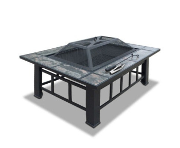 Fire Pit BBQ Grill Stove Table Ice Pits Patio Fireplace Heater 3 IN 1