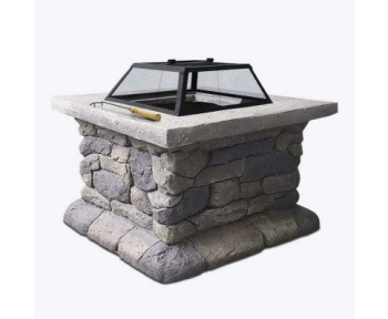 Grillz Fire Pit Outdoor Table Charcoal Garden Fireplace Backyard Firepit Heater
