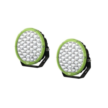 HULK 9 ROUND LED DRIVING LAMP - GREEN BEZEL