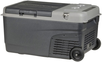 25L Brass Monkey Portable Fridge or Freezer with Handles + Wheels and Dual Removable Battery Compartment