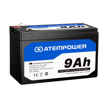 Atem Power 12V 9AH AGM Battery AMP Lead Acid SLA Deep Cycle Battery