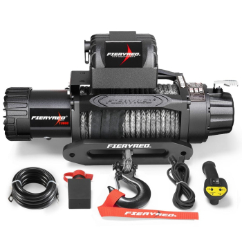FIERYRED 13000LBS 12V Synthetic Rope Electric Winch